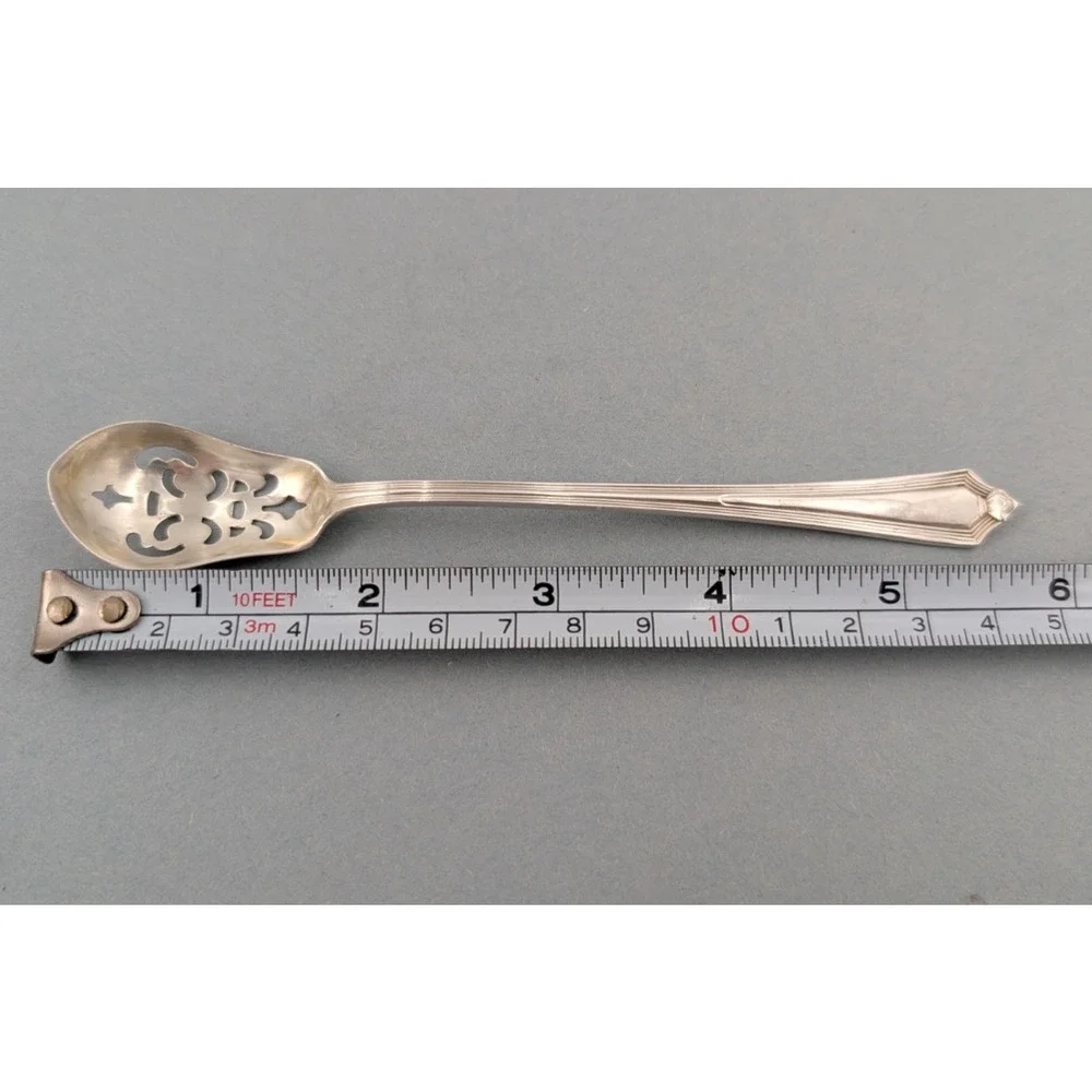 Gorham Sterling Silver Plymouth Olive Serving Spoon Pierced 5-3/4